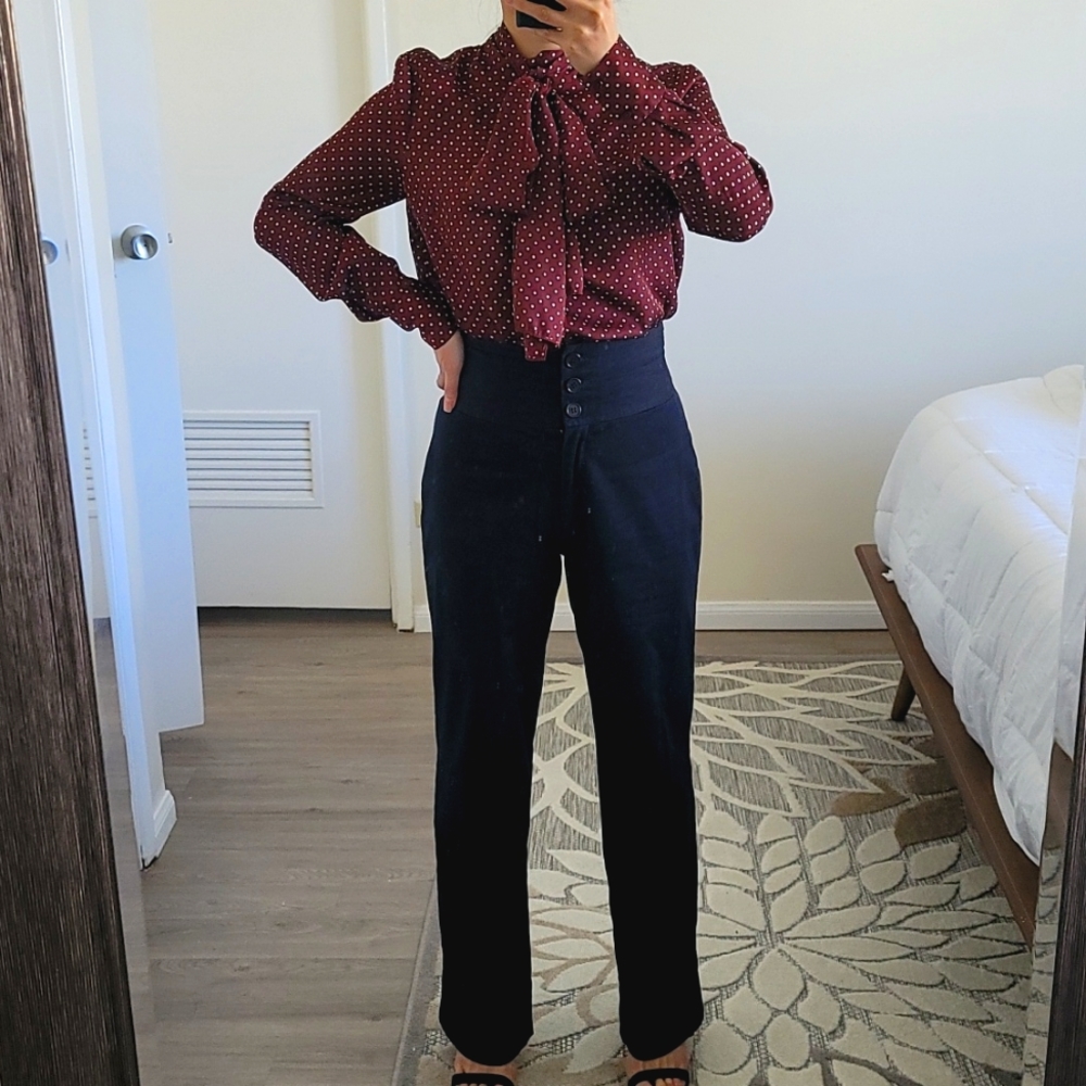 Ultra High waist 4P Black Trousers